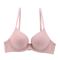 sexy plus size slight stretch solid gather traceless lift underwire thin bra_Black_White_Gray_Pink