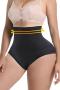 plus-size stretch seamless high waist with boned shapewear panty_Black