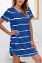 casual plus size slight stretch stripe printed loose mini dress loungewear_Black_White_Rose Red_Blue