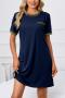 casual plus size slight stretch solid color loose mini dress loungewear_Black_Rose Red_Dark Green_Dark Blue