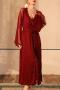 sexy non-stretch satin stitching mesh sleepwear(only nightgown)_Black_White_Rose Red