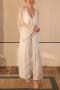 sexy non-stretch satin stitching mesh sleepwear(only nightgown)_Black_White