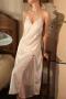 sexy non-stretch satin stitching mesh padded sling sleepwear_Black_White