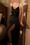 sexy non-stretch satin stitching mesh padded sling sleepwear_Black