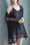 sexy non-stretch satin sling with lace nightgown two-piece set sleepwear_Black