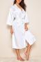 sexy non-stretch letter embroidery two colors with belt morning robe sleepwear_White