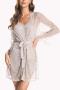 sexy non-stretch satin shorts sets with lace nightgown sleepwear_Black_Gray