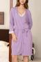 sexy slight stretch 3 colors lace trim with nightgown sleepwear_Gray_Light Purple