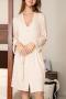 sexy slight stretch 3 colors lace trim with nightgown sleepwear_Gray_Light Purple_Beige