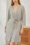 sexy slight stretch 3 colors lace trim with nightgown sleepwear_Gray