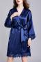 stylish non-stretch emulation silk lace trim 5 colors with belt sleepwear_White_Pink_Rose Red_Sky Blue_Dark Blue