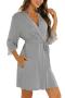 sexy plus size slight stretch stitching lace with belt sleepwear_Gray
