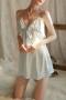 sexy non-stretch satin sling mini dress sleepwear size run small_Black_Pink_Sky Blue