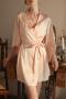 sexy non-stretch simple solid satin nightgown sleepwear size run small_Black_Pink