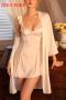 sexy non-stretch pure color robe sleepwear(only robe , size run small)_Black_White