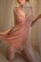 sexy slight stretch velvet mesh stitching backless nightgown(size run small)_Black_Pink