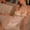 sexy non-stretch patchwork sling mini dress sleepwear size run small_Black_White