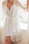 sexy non-stretch 6 colors satin with lace nightgown sleepwear_Black_White