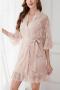 sexy non-stretch 6 colors satin with lace nightgown sleepwear_Black_White_Dark Gray_Pink_Light Pink