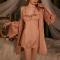 sexy non-stretch simple solid nightgown sleepwear size run small(only nightgown)_Black_White_Pink