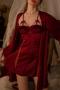 sexy non-stretch patchwork two piece sets sleepwear size run small_Black_White_Pink_Rose Red