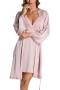 sexy non-stretch simulated silk stitching lace with nightgown sleepwear_Black_White_Pink