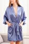 sexy non-stretch simulated silk letter embroidery with belt sleepwear_Pink_Light Pink_Blue