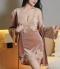 sexy slight stretch velvet lace belt nightgown sleepwear size run small(only nightgown)_Black_Pink
