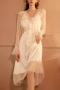 sexy non-stretch patchwork v-neck padded midi dress sleepwear size run small_Black_White