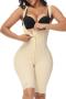 sexy plus-size slight stretch tummy control butt lift comfortable body shaper_Black_Beige