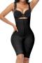 sexy plus-size slight stretch tummy control butt lift comfortable body shaper_Black