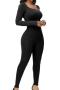 sexy plus-size slight stretch tummy control butt lift tight body shaper_Black