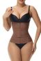 plus size high stretch tight tummy control body shaping_Black_Brown