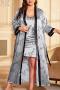 sexy plus size non-stretch printing belt loose two piece sets sleepwear_Pink_Red_Blue_Purple_Beige_Silver
