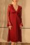 sexy non-stretch mesh patchwork see-through padded midi dress sleepwear_Black_White_Rose Red