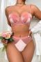 sexy slight stretch 5 colors velvet with underwire padded two-piece set_Black_Pink