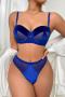 sexy slight stretch 5 colors velvet with underwire padded two-piece set_Black_Pink_Red_Dark Green_Blue