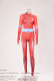 sexy plus size slight stretch 4 colors agent combat uniform costumes_Red