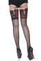 sexy high stretch lace trim jacquard decor stockings_Black