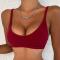 sexy slight stretch 6 colors solid color unpadded bras_Black_White_Pink_Rose Red