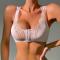 sexy plus size slight stretch stitching lace unpadded bras_Black_Pink