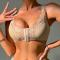 sexy plus size slight stretch stitching lace unpadded bras_Black_Pink_Light Green_Beige