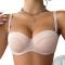 sexy slight stretch stitching lace with underwire padded bras_Black_Beige