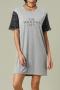 casual slight stretch patchwork loose letter print mini dress loungewear_White_Gray
