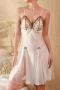 sexy non-stretch patchwork hollow backless mini dress sleepwear_Black_White