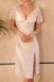 sexy non-stretch lace patchwork high-slit midi dress sleepwear_Black_White