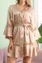 sexy plus size non-stretch 5 colors satin stitching lace with belt sleepwear_Black_Pink_Red_Haze Blue_Champagne