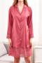 sexy non-stretch 4 colors satin lace trim with belt sleepwear_Pink_Watermelon Red