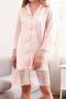sexy non-stretch 4 colors satin lace trim with belt sleepwear_Pink