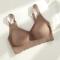 slight stretch solid color traceless gather padded bras_Black_Beige_Brown